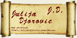 Julija Đorović vizit kartica